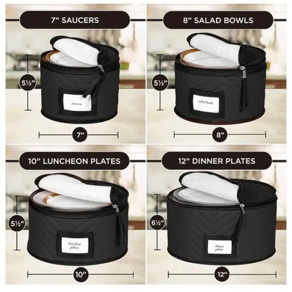 5-Piece Quilted China and Mug Storage Set